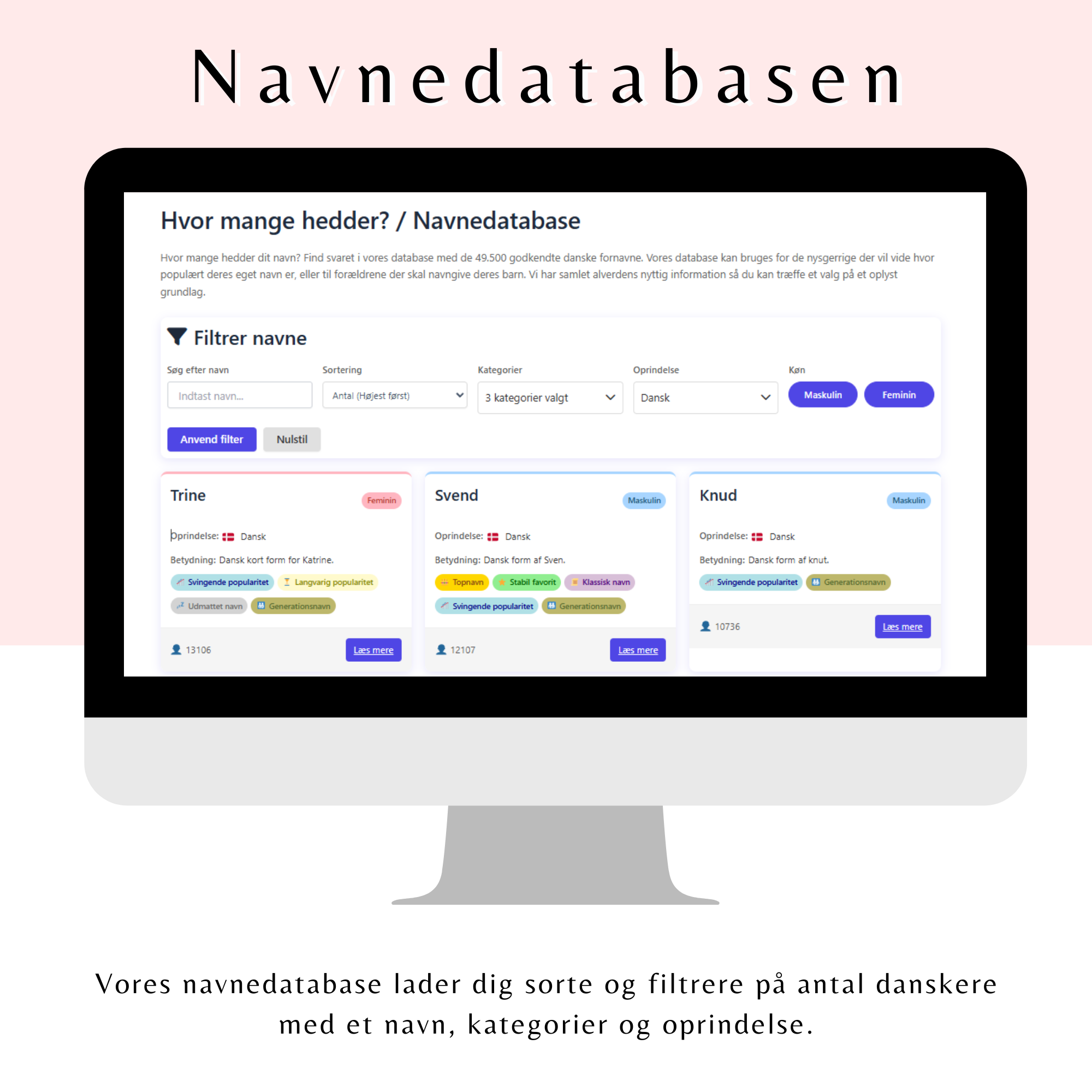 Besøg navnedatabasen på Navneinfo.dk